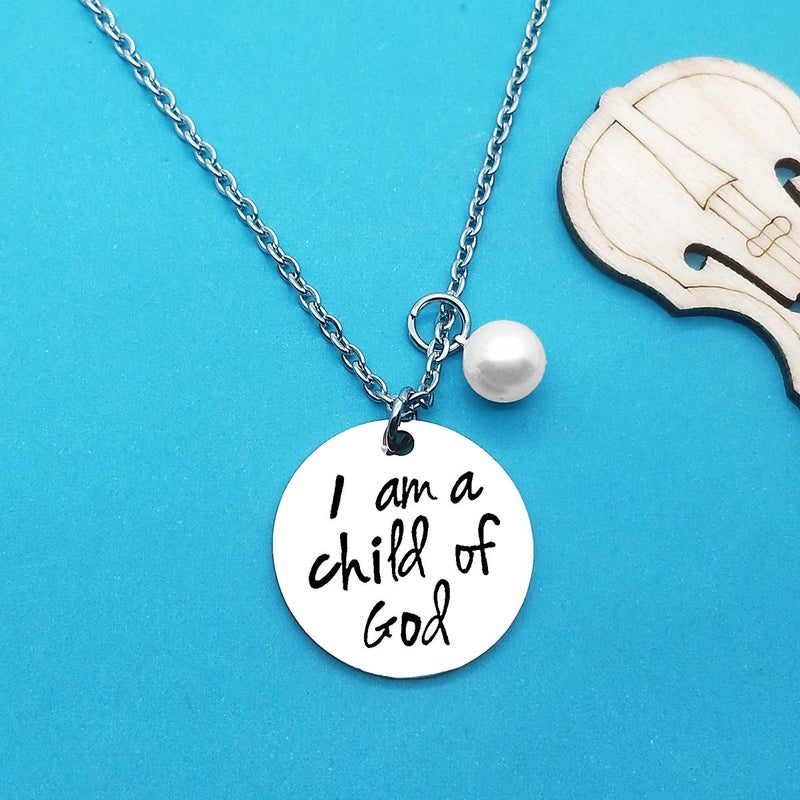 Xiahuyu Goddaughter Gifts for Women for I am a Child of God Necklace First Communion Gift Baptism Gifts for Godchild Religious Jewelry Goddaughter Necklace Gift - Image 3